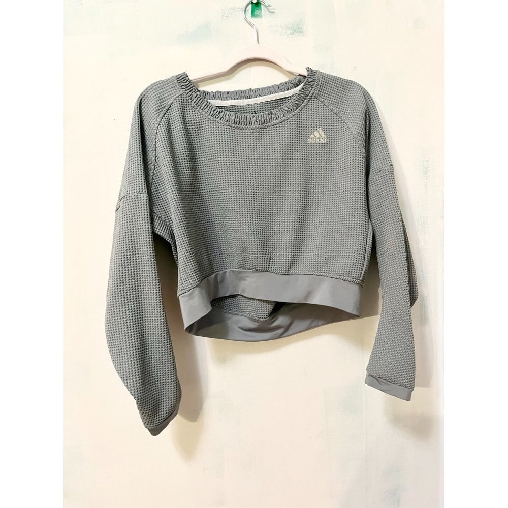 RARE Adidas crop top grey women SWEATSHIRT M